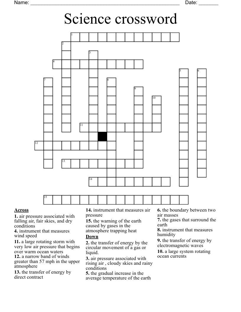 Science crossword
