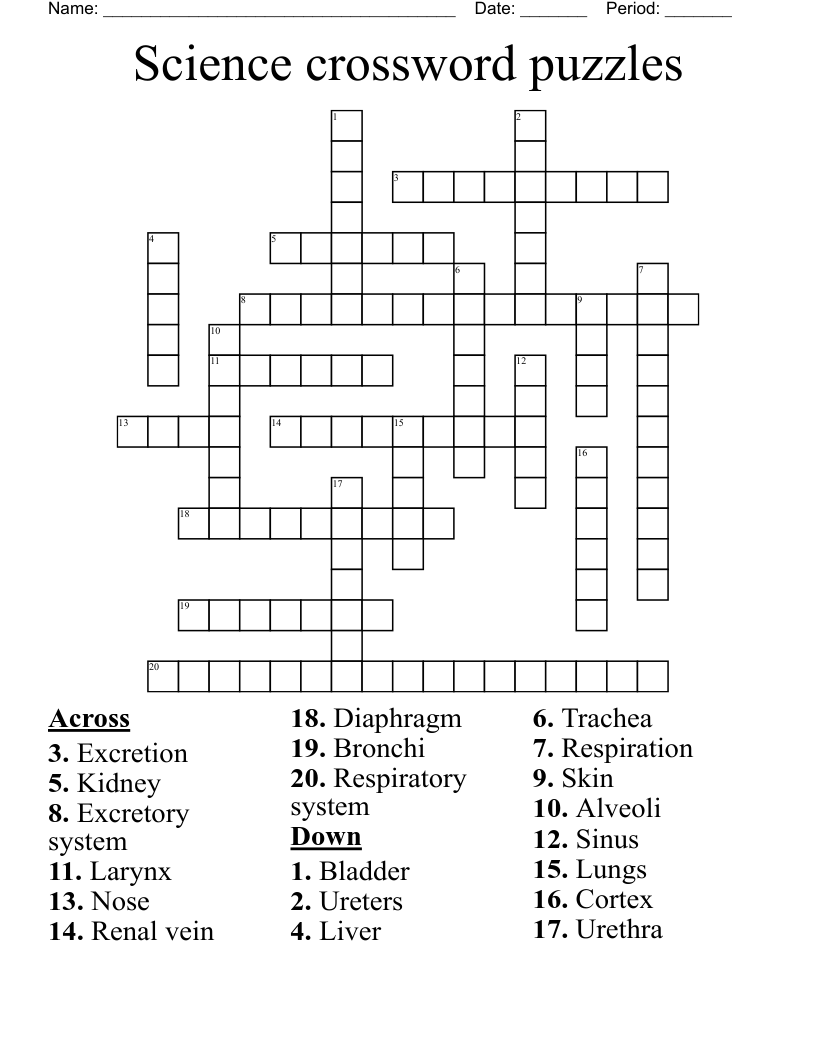Science crossword puzzles