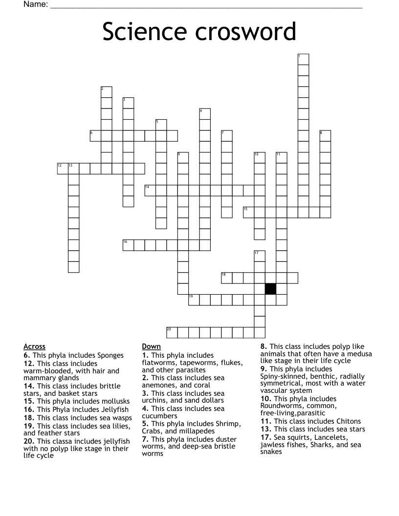 Science crosword Crossword