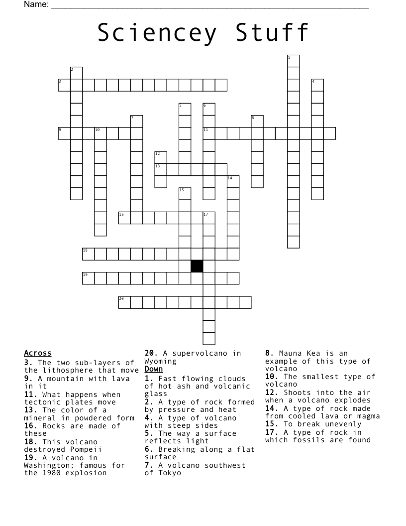 Sciencey Stuff Crossword