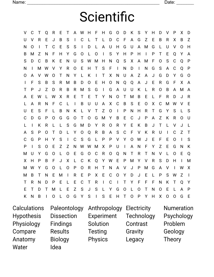 Scientific Word Search