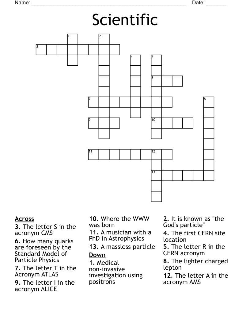 Scientific Crossword