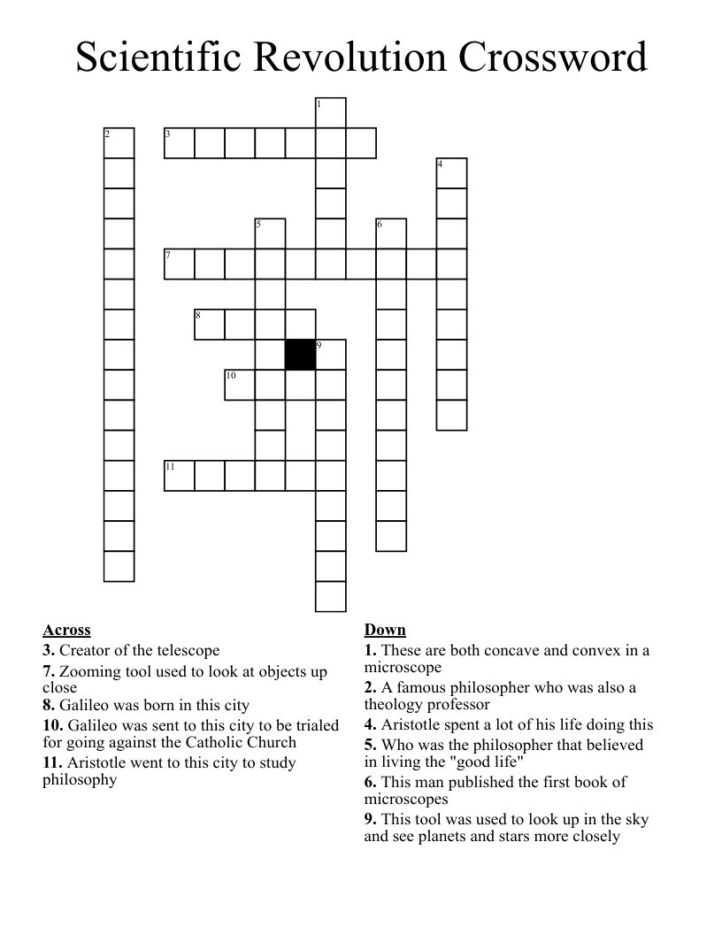 Scientific Revolution Crossword