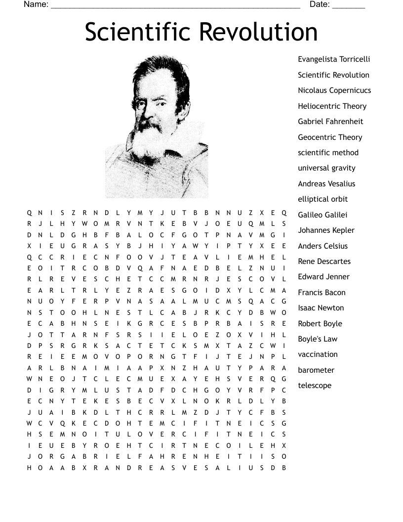 Scientific Revolution Word Search