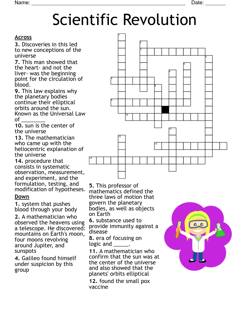 Scientific Revolution  Crossword