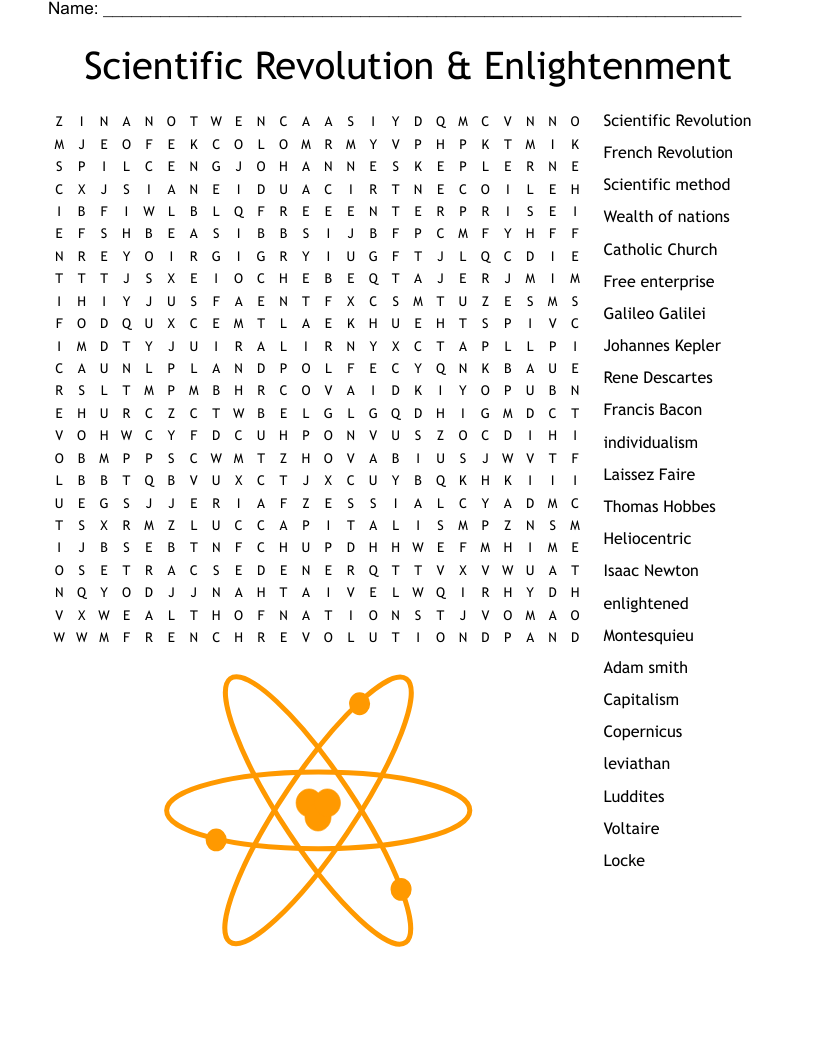 Scientific Revolution & Enlightenment Word Search