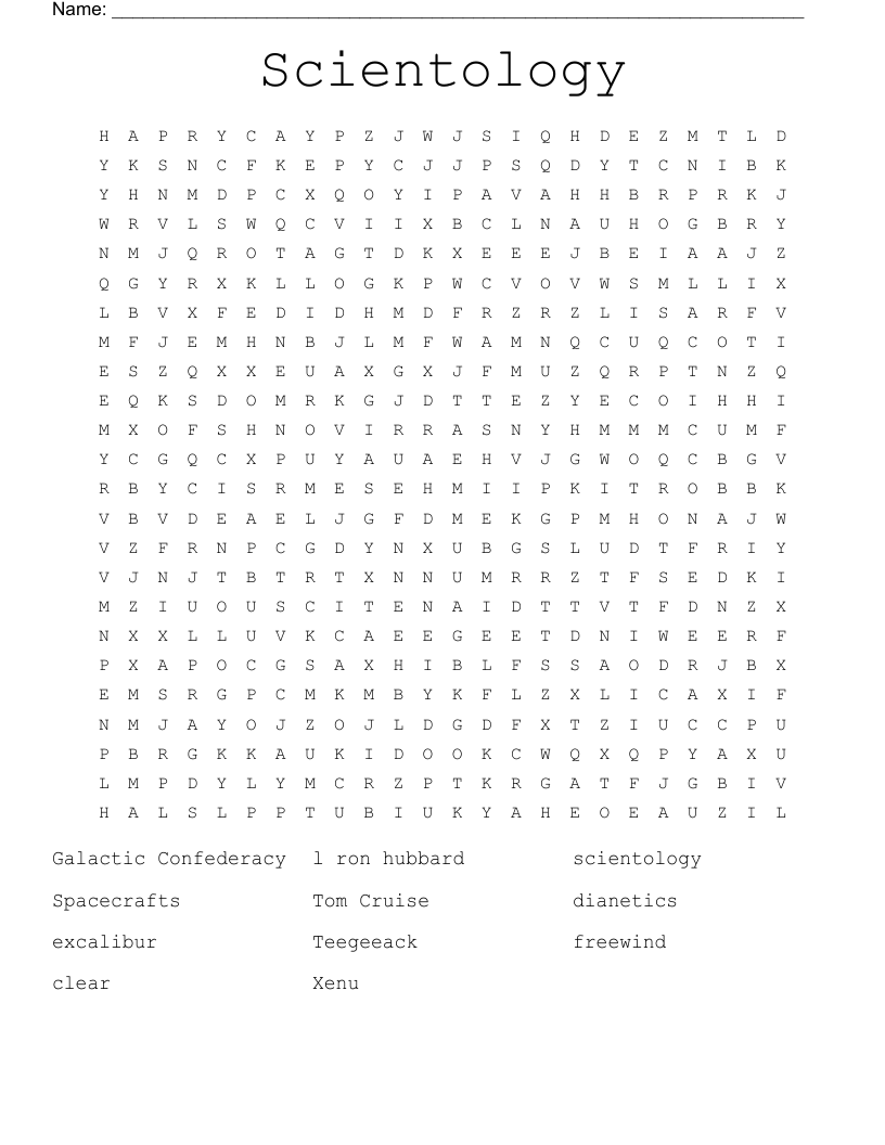 Scientology Word Search