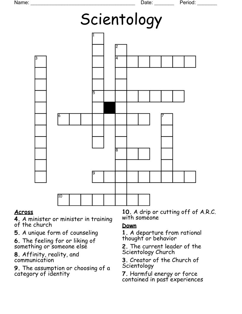 Scientology Crossword