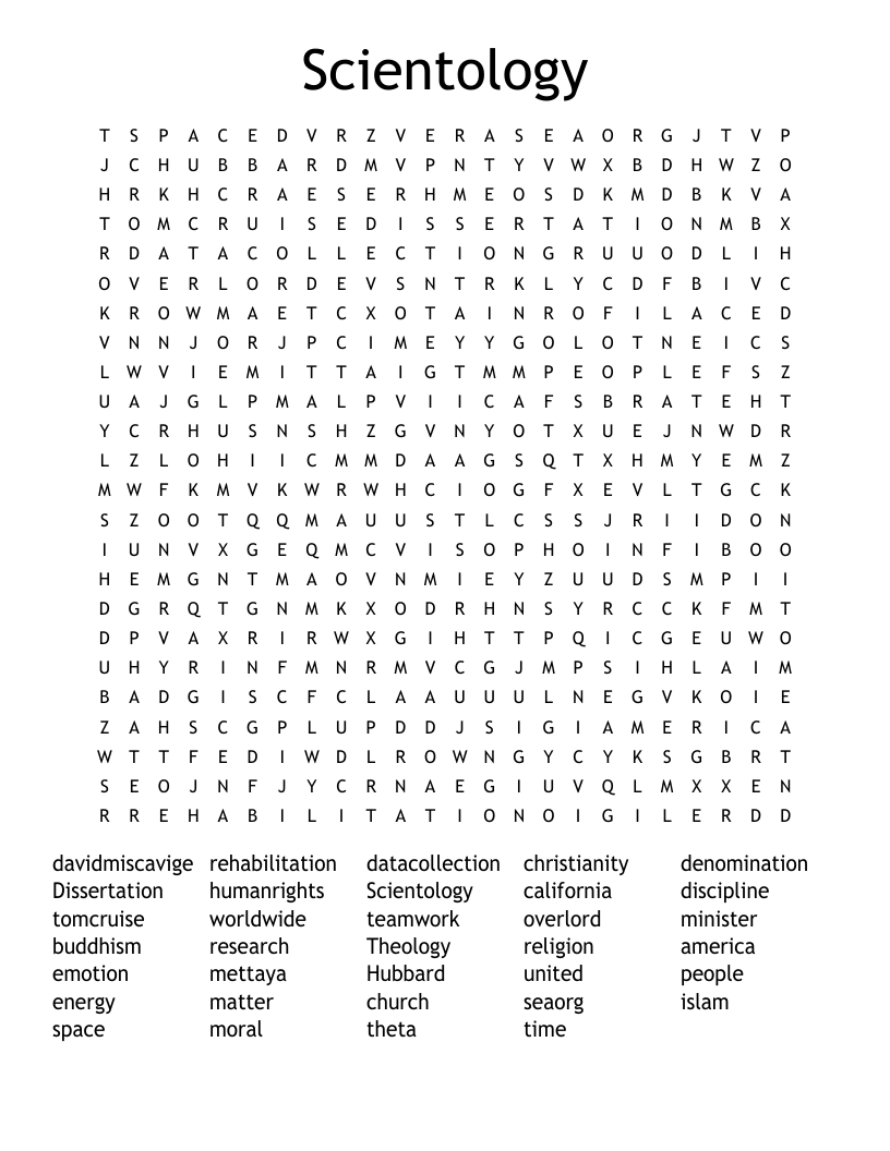 Scientology Word Search