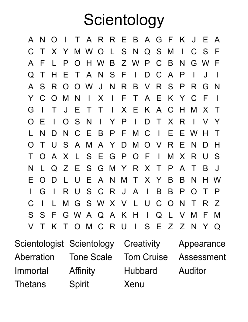 Scientology  Word Search