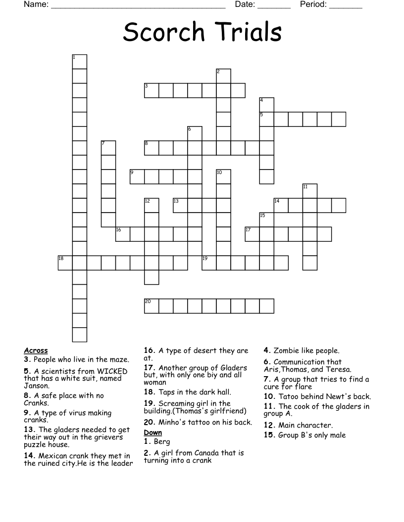 Scorch Trials Crossword