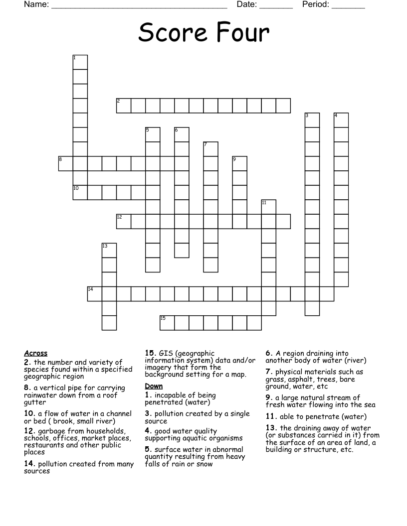 Score Four Crossword