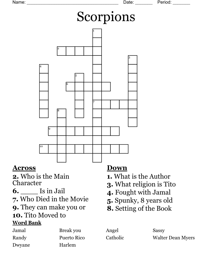Scorpions Crossword