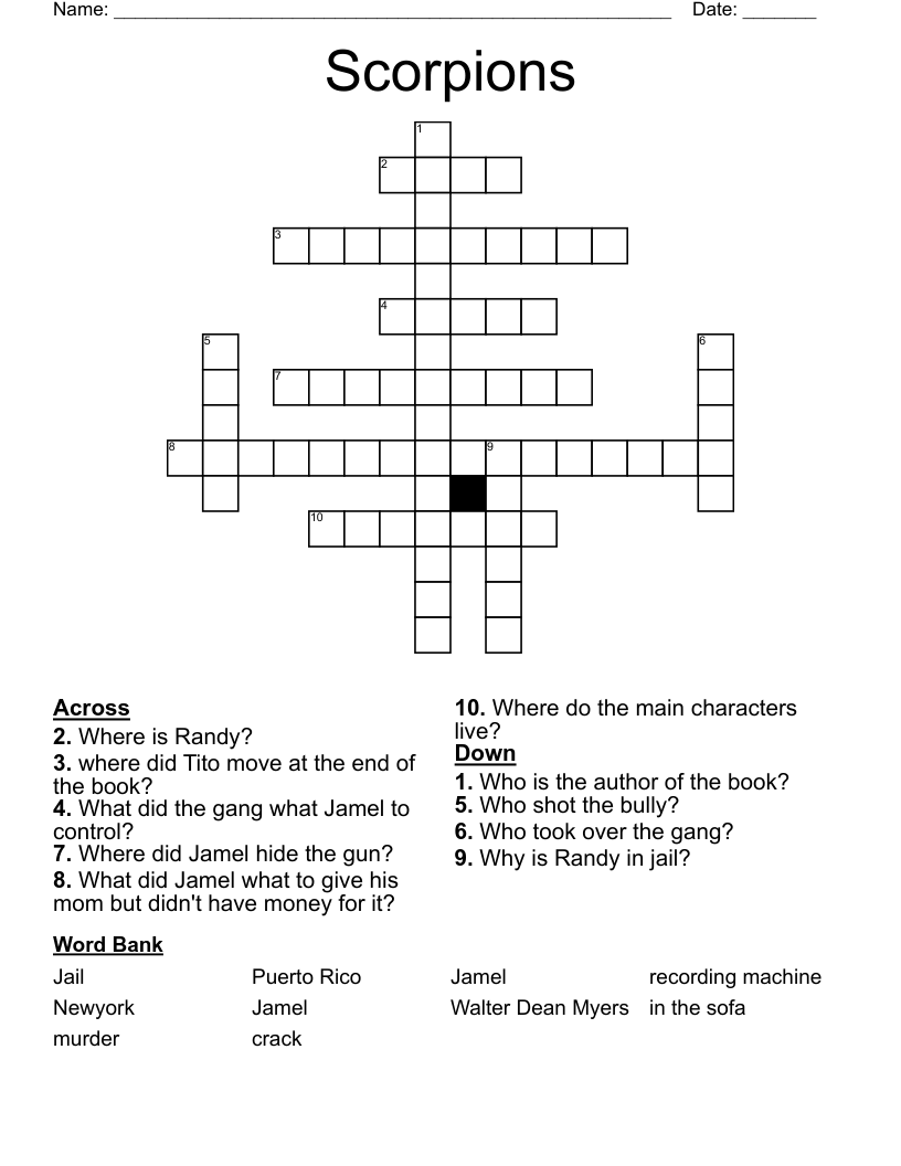 Scorpions Crossword