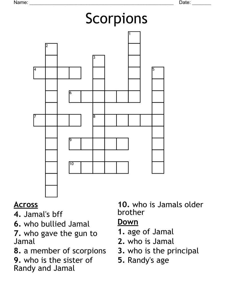 Scorpions Crossword