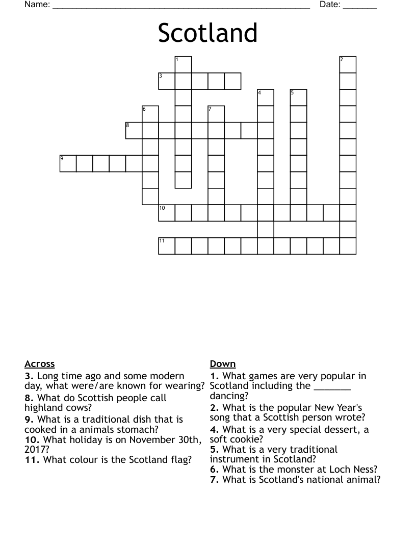 Scotland Crossword