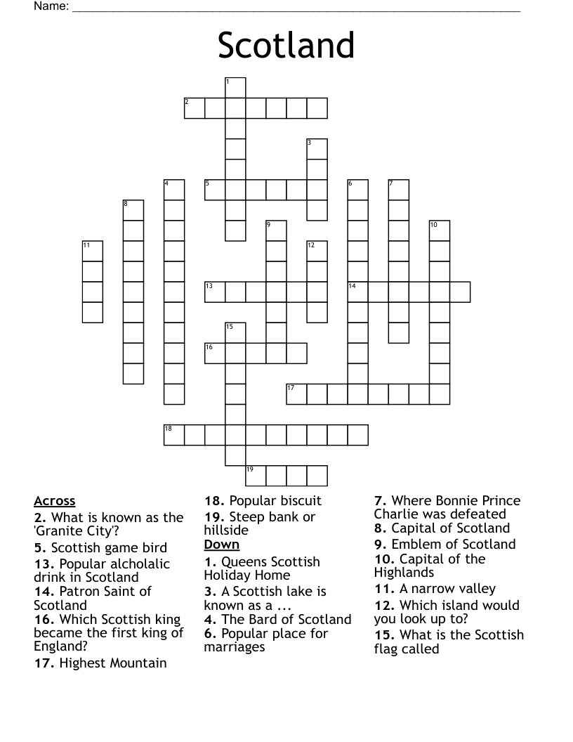 Scotland Crossword
