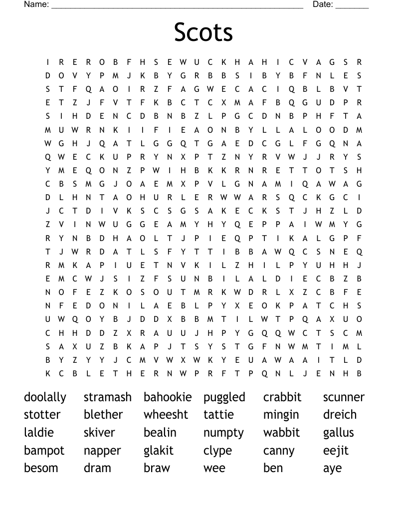 Scots Word Search