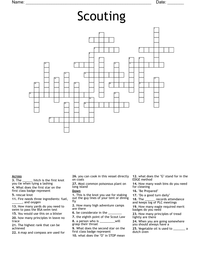 Scouting Crossword
