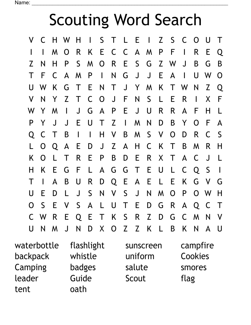 Scouting Word Search