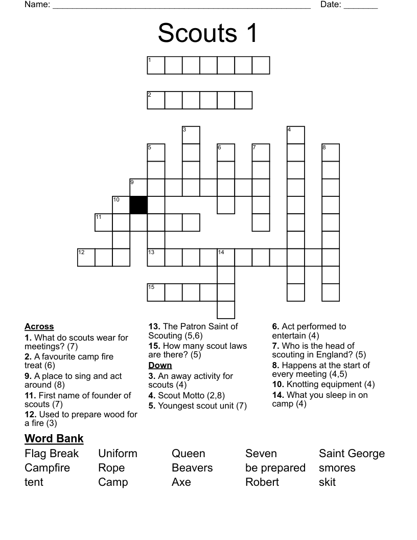 Scouts 1 Crossword