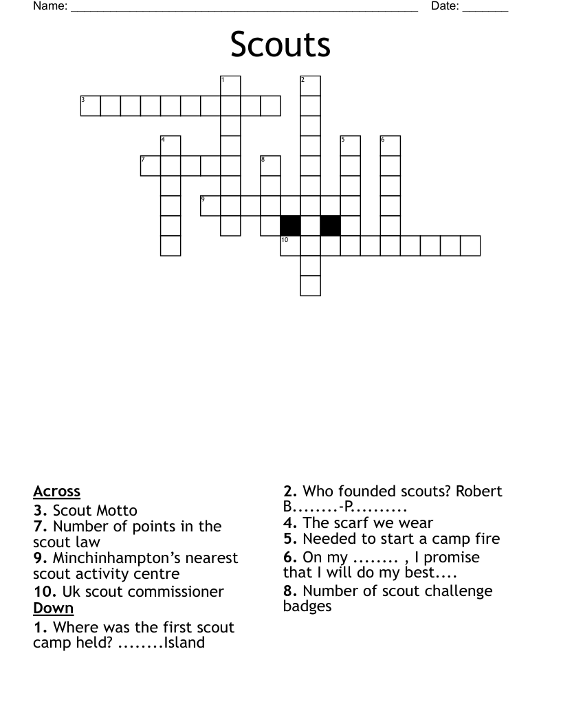 Scouts Crossword