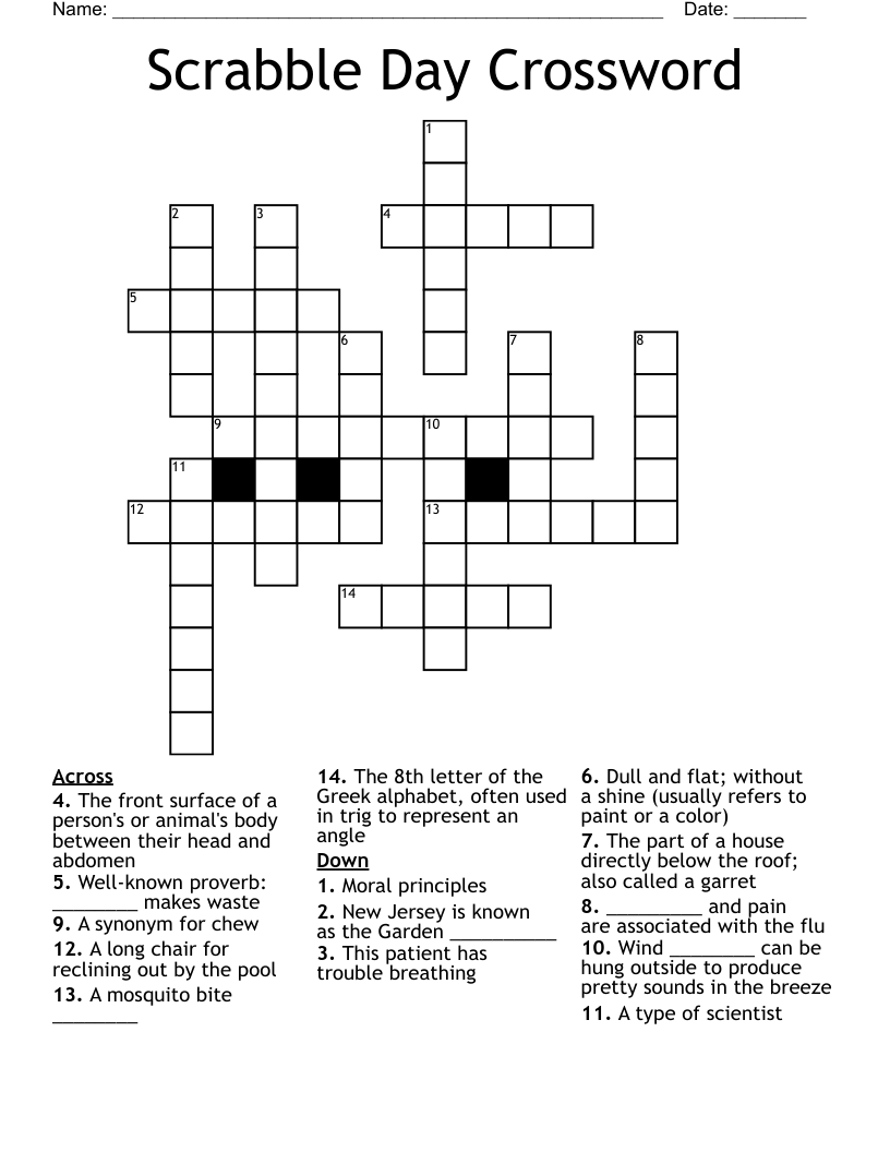 Scrabble Day Crossword