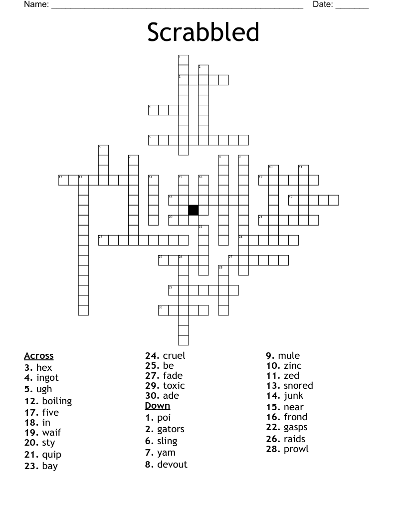 Scrabbled Crossword
