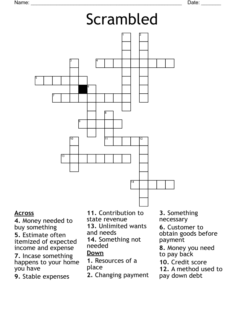 Scrambled Crossword