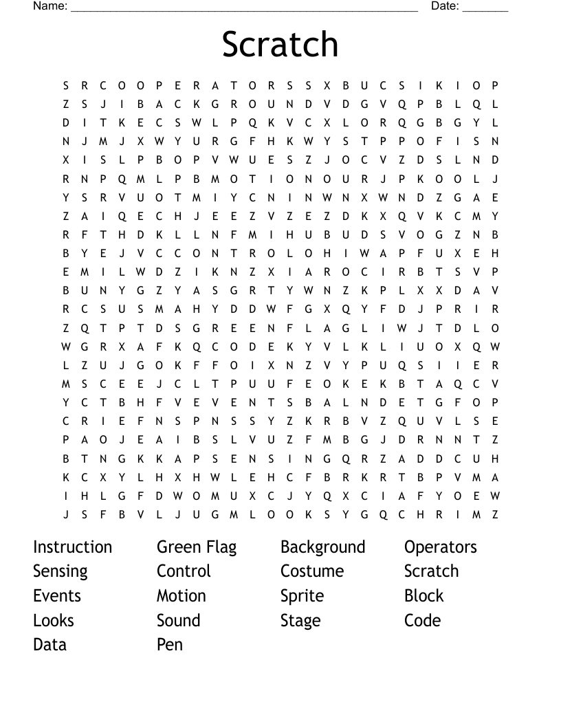 Scratch  Word Search