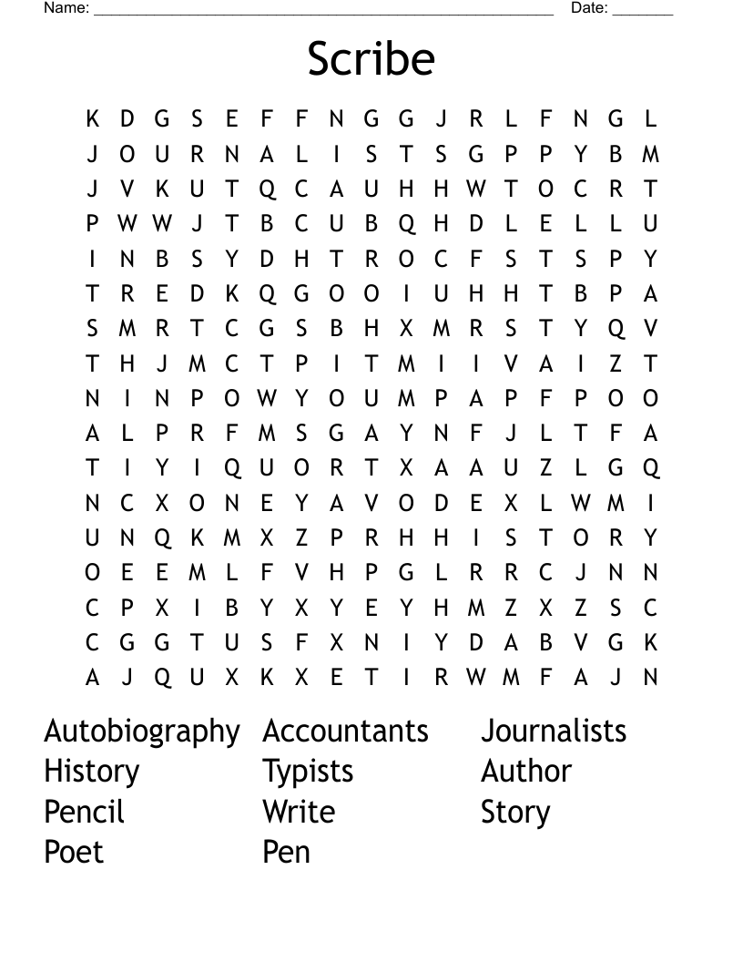 Scribe Word Search