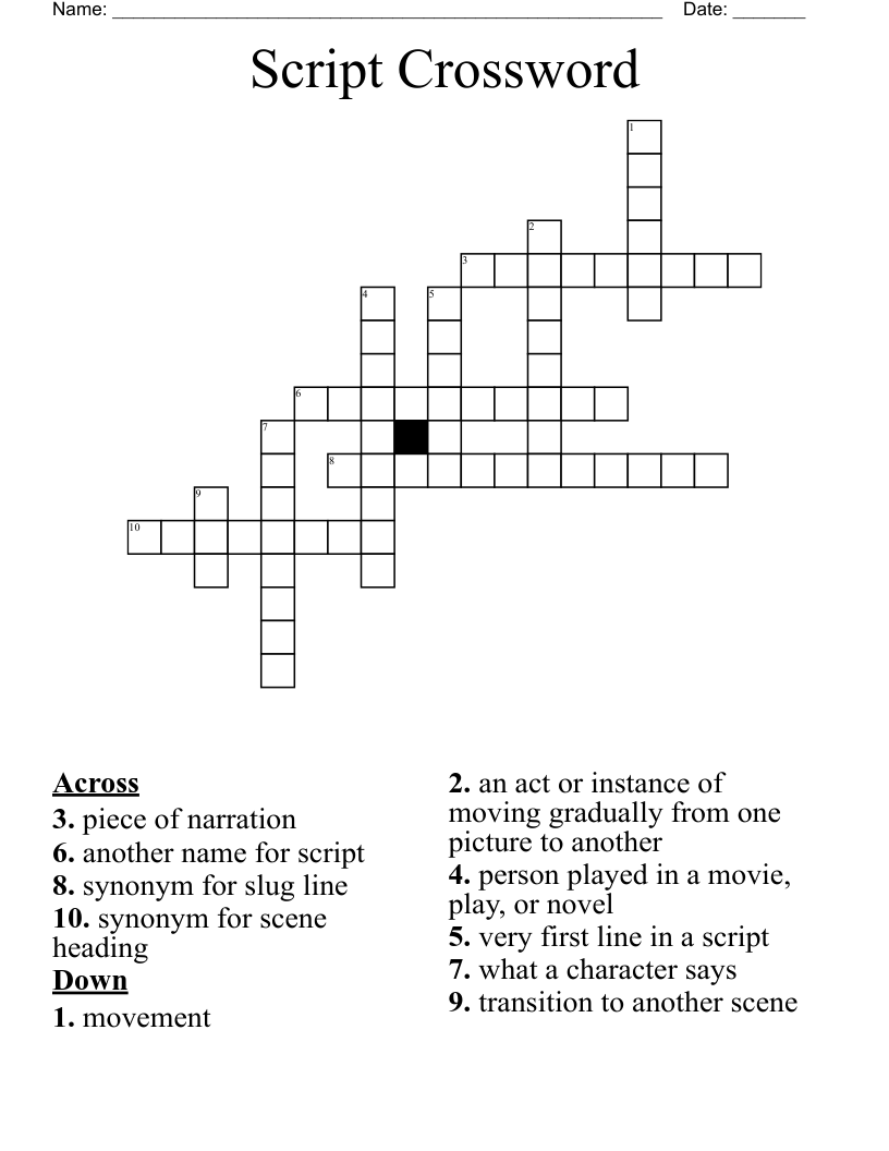 Script Crossword