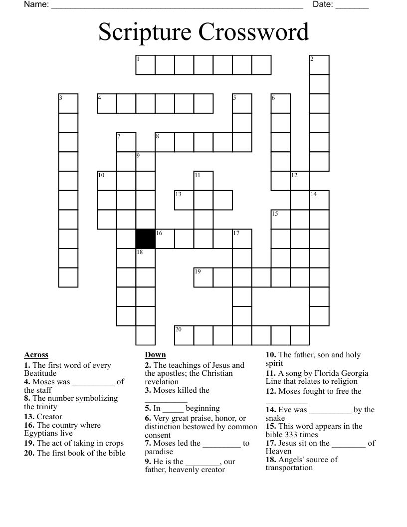 Scripture Crossword