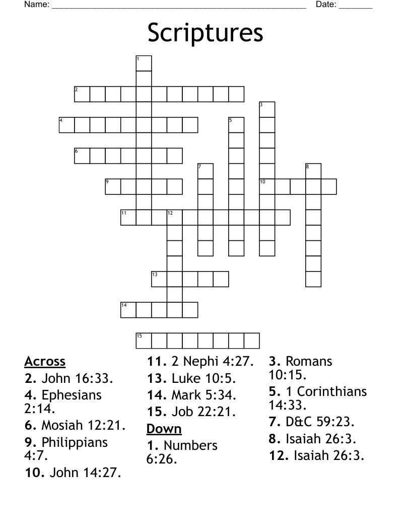 Scriptures Crossword