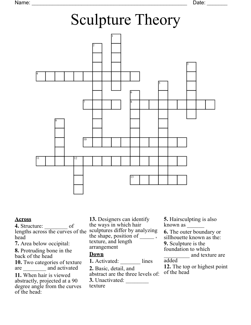 Sculpture Theory Crossword