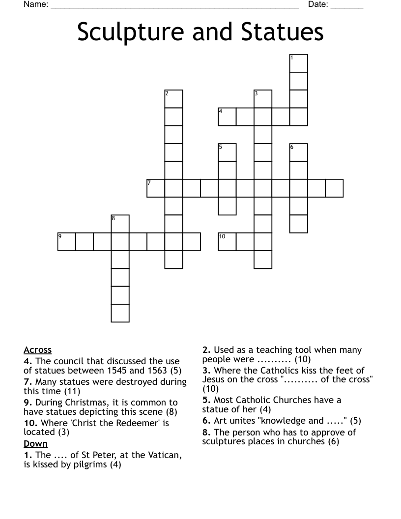 Sculpture and Statues Crossword