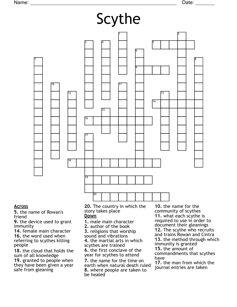 Scythe Crossword