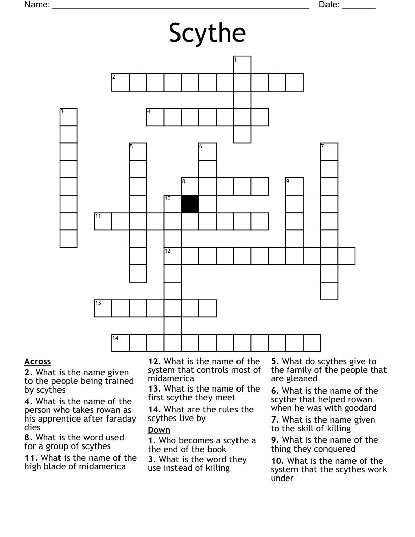 Scythe Crossword