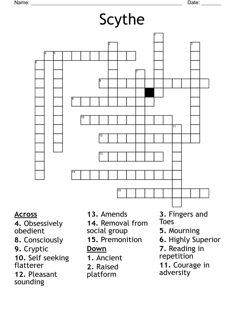 Scythe  Crossword