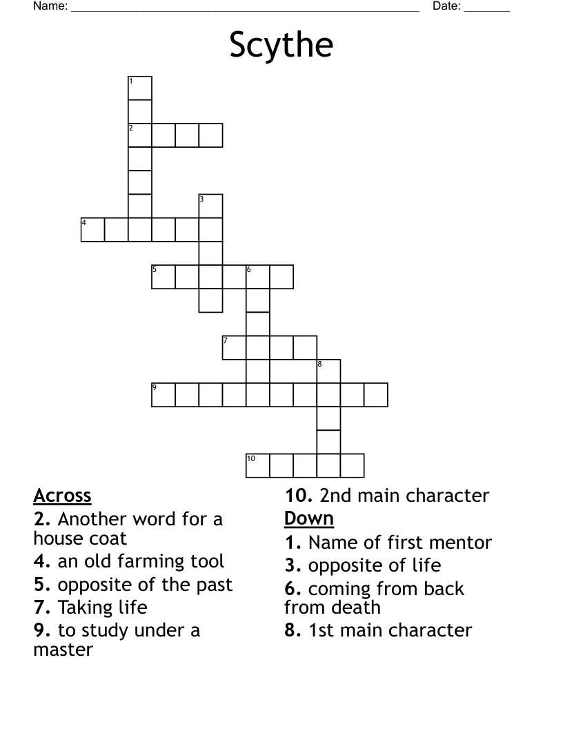 Scythe  Crossword