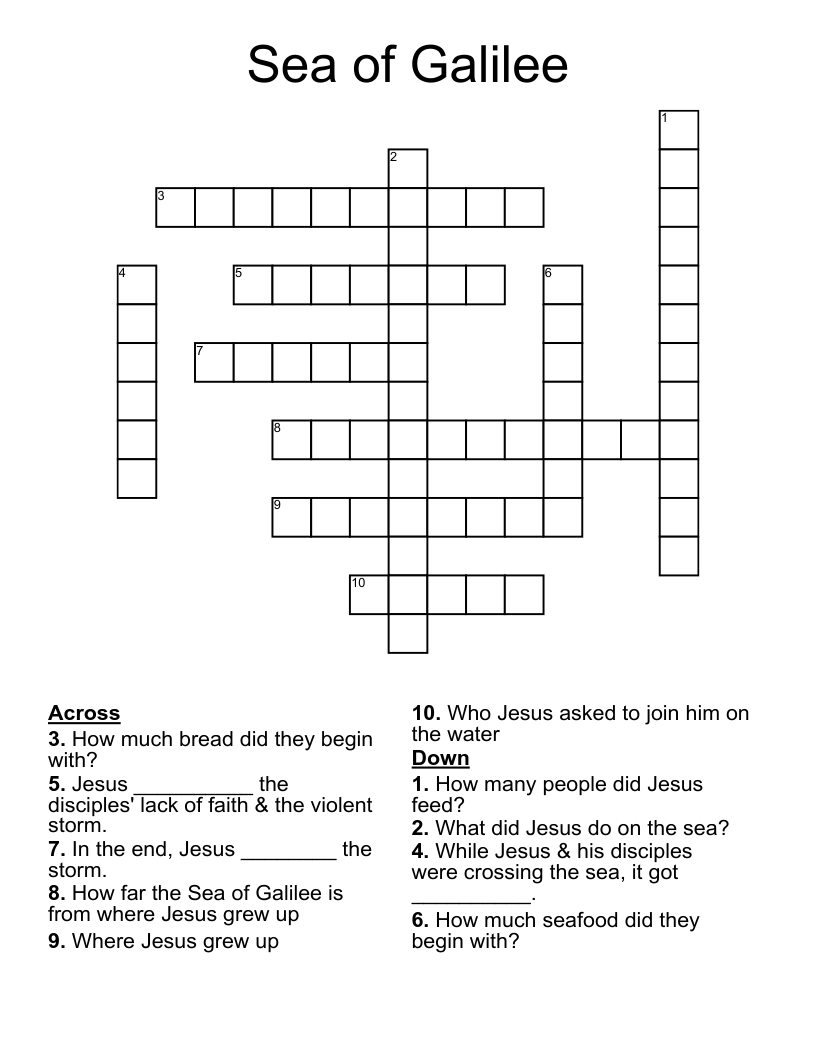 Sea of Galilee Crossword