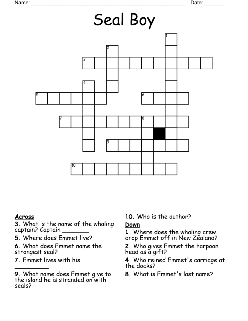 Seal Boy Crossword