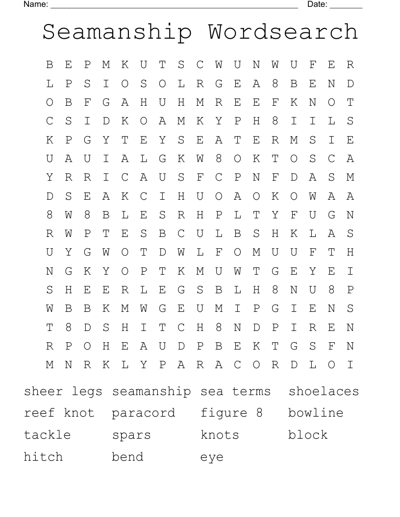 Seamanship Wordsearch