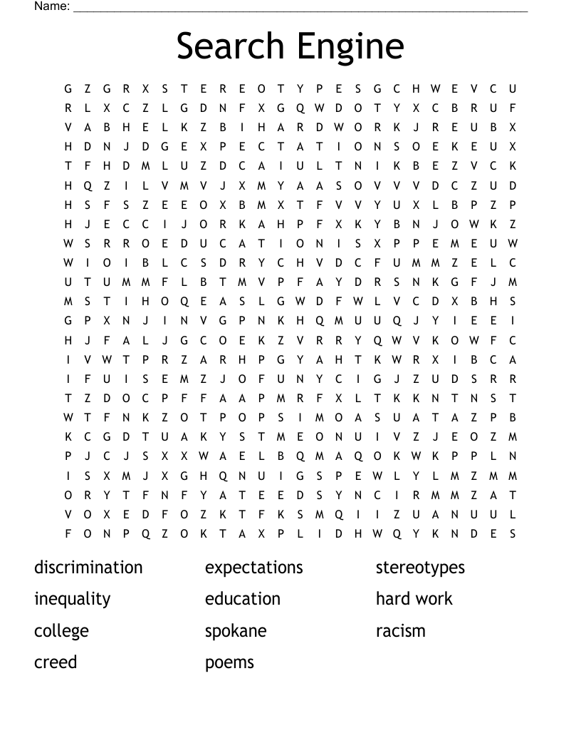 Search Engine Word Search