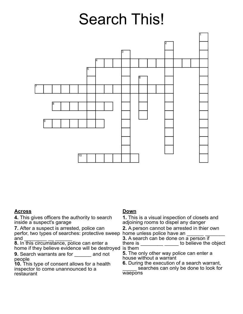 Search This! Crossword