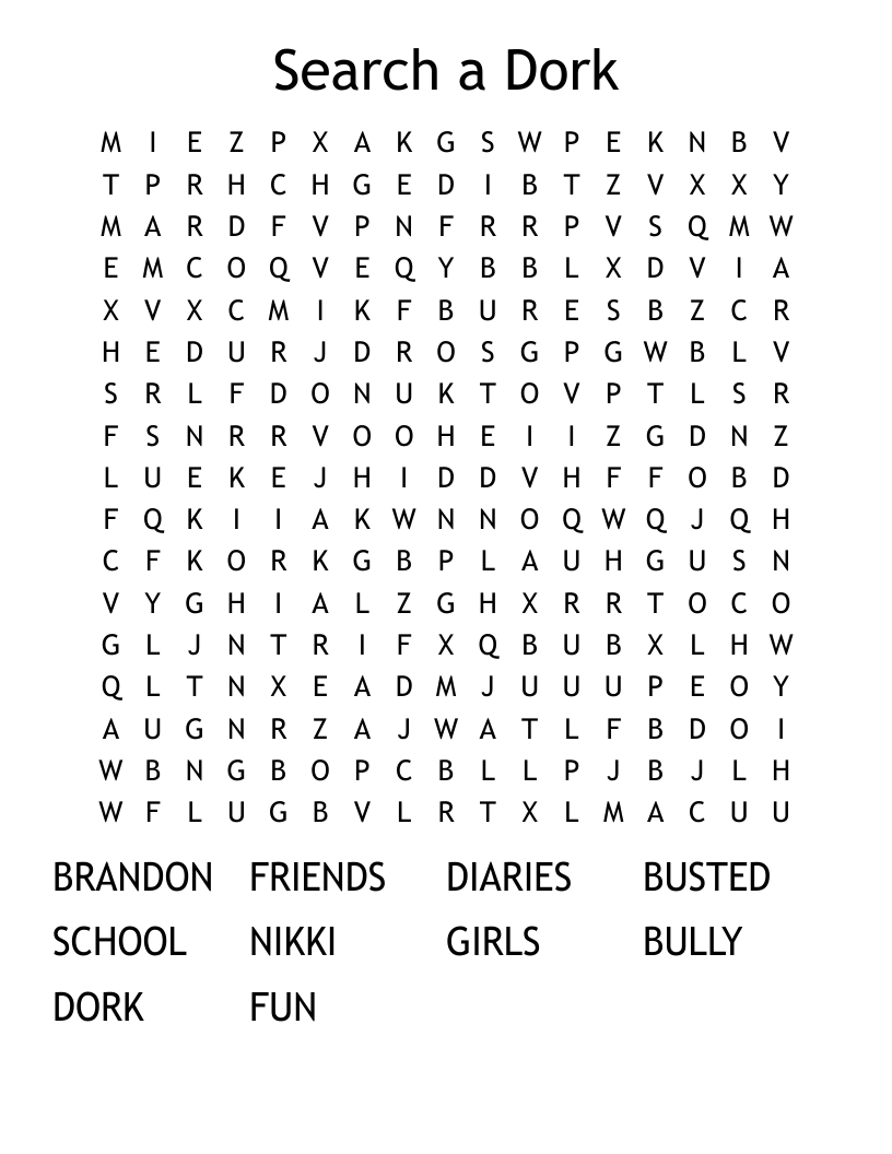 Search a Dork Word Search