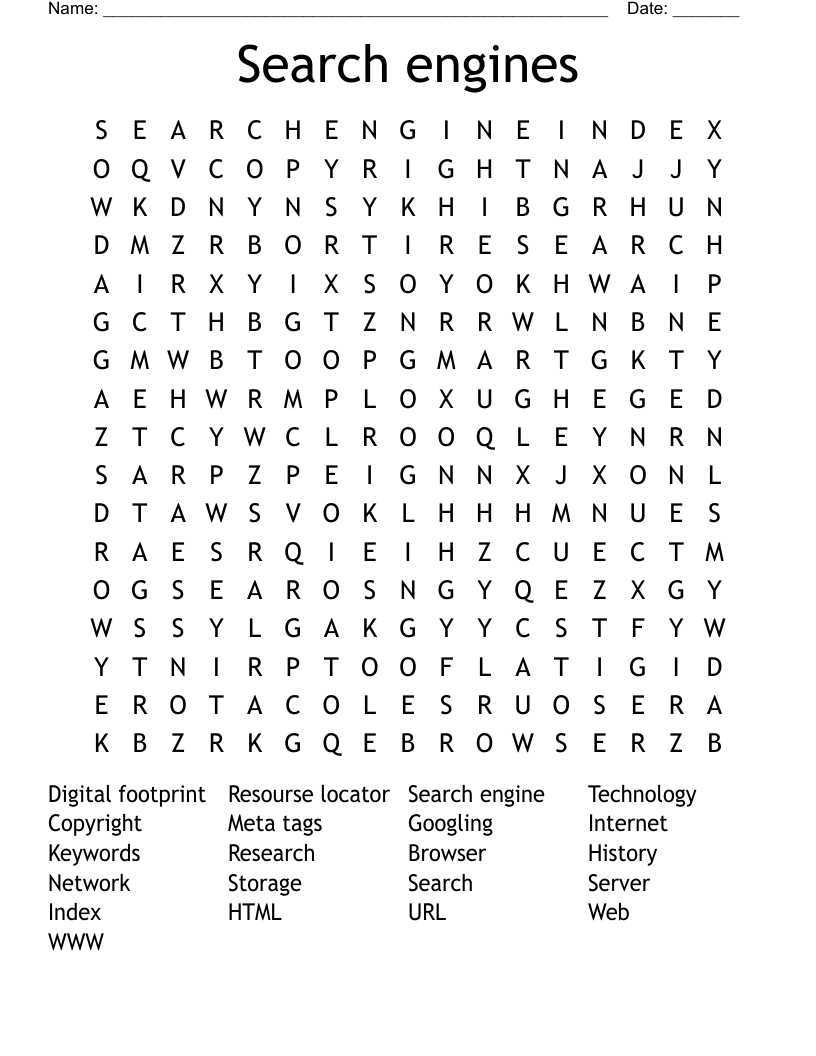 Search engines Word Search