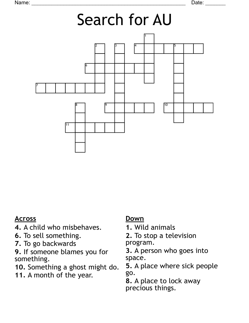 Search for AU Crossword
