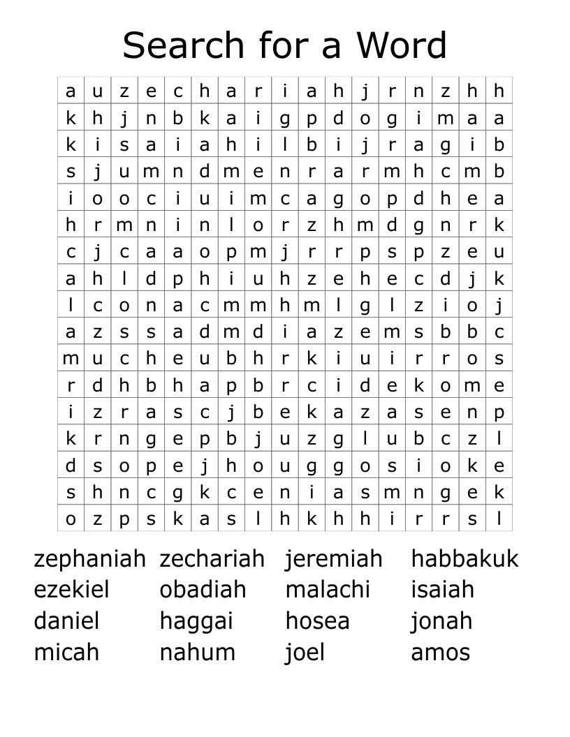 Search for a Word Word Search