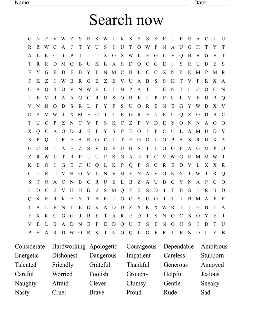 Search now Word Search